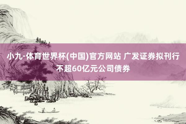 小九·体育世界杯(中国)官方网站 广发证券拟刊行不超60亿元公司债券
