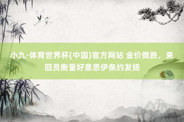 小九·体育世界杯(中国)官方网站 金价微跌，来回员衡量好意思伊条约发扬