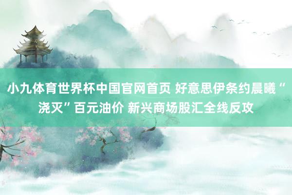 小九体育世界杯中国官网首页 好意思伊条约晨曦“浇灭”百元油价 新兴商场股汇全线反攻
