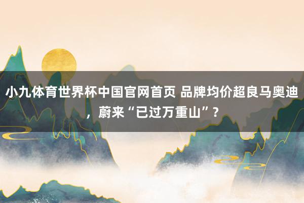 小九体育世界杯中国官网首页 品牌均价超良马奥迪，蔚来“已过万重山”？