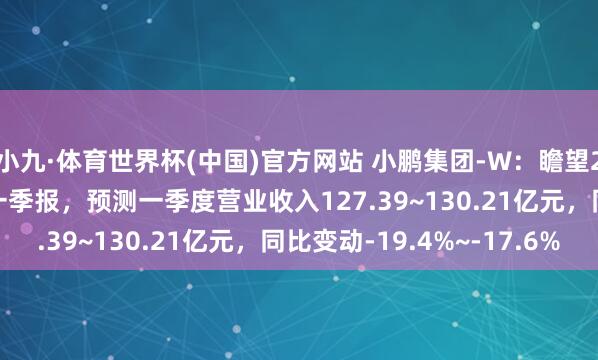 小九·体育世界杯(中国)官方网站 小鹏集团-W：瞻望2026年5月28日公布一季报，预测一季度营业收入127.39~130.21亿元，同比变动-19.4%~-17.6%