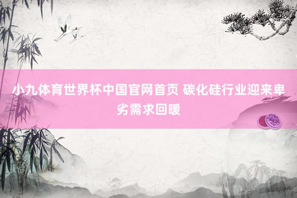 小九体育世界杯中国官网首页 碳化硅行业迎来卑劣需求回暖