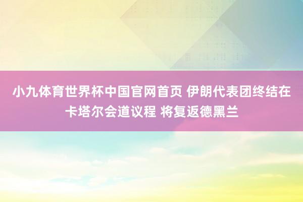 小九体育世界杯中国官网首页 伊朗代表团终结在卡塔尔会道议程 将复返德黑兰