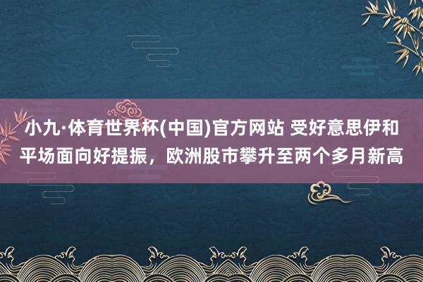小九·体育世界杯(中国)官方网站 受好意思伊和平场面向好提振，欧洲股市攀升至两个多月新高