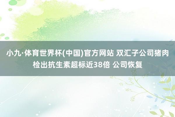小九·体育世界杯(中国)官方网站 双汇子公司猪肉检出抗生素超标近38倍 公司恢复