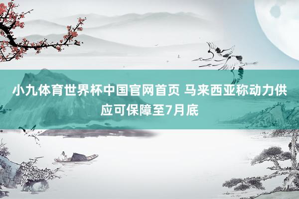 小九体育世界杯中国官网首页 马来西亚称动力供应可保障至7月底