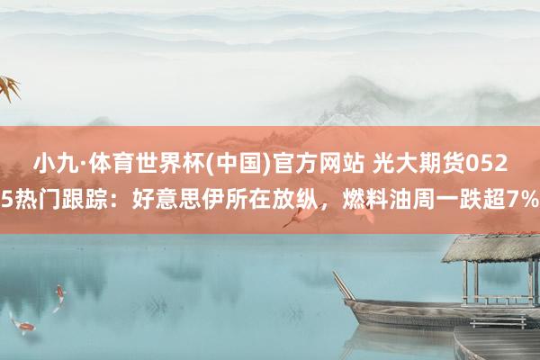 小九·体育世界杯(中国)官方网站 光大期货0525热门跟踪：好意思伊所在放纵，燃料油周一跌超7%