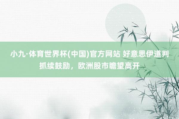 小九·体育世界杯(中国)官方网站 好意思伊道判抓续鼓励，欧洲股市瞻望高开