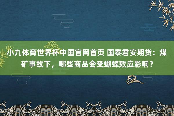 小九体育世界杯中国官网首页 国泰君安期货：煤矿事故下，哪些商品会受蝴蝶效应影响？