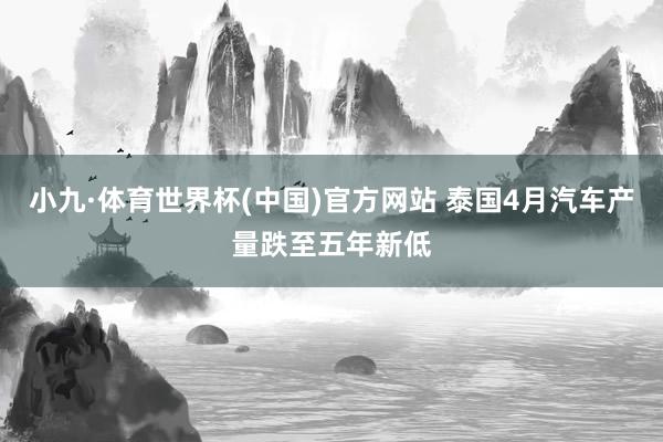 小九·体育世界杯(中国)官方网站 泰国4月汽车产量跌至五年新低