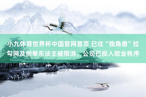 小九体育世界杯中国官网首页 已往“独角兽”拉勾网及创举东谈主被限消，公司已投入歇业秩序