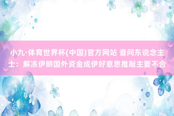 小九·体育世界杯(中国)官方网站 音问东说念主士：解冻伊朗国外资金成伊好意思推敲主要不合