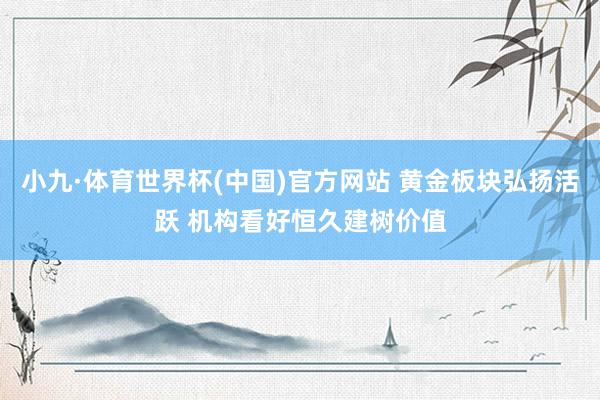 小九·体育世界杯(中国)官方网站 黄金板块弘扬活跃 机构看好恒久建树价值