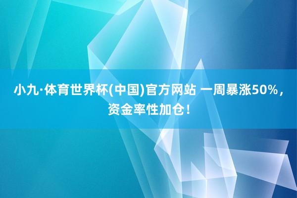 小九·体育世界杯(中国)官方网站 一周暴涨50%，资金率性加仓！