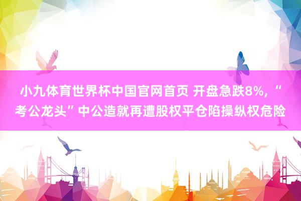 小九体育世界杯中国官网首页 开盘急跌8%, “考公龙头”中公造就再遭股权平仓陷操纵权危险
