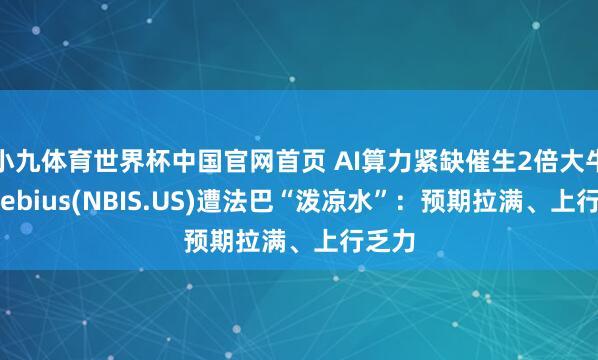 小九体育世界杯中国官网首页 AI算力紧缺催生2倍大牛股 Nebius(NBIS.US)遭法巴“泼凉水”：预期拉满、上行乏力