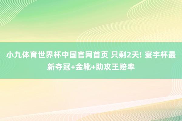 小九体育世界杯中国官网首页 只剩2天! 寰宇杯最新夺冠+金靴+助攻王赔率