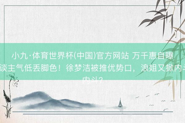 小九·体育世界杯(中国)官方网站 万千惠自曝东谈主气低丢脚色!徐梦洁被推优势口,浪姐又掀内斗?
