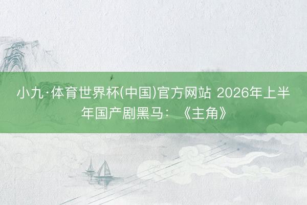 小九·体育世界杯(中国)官方网站 2026年上半年国产剧黑马:《主角》