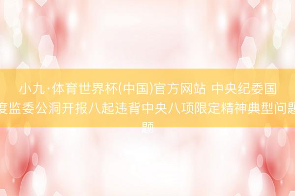 小九·体育世界杯(中国)官方网站 中央纪委国度监委公洞开报八起违背中央八项限定精神典型问题