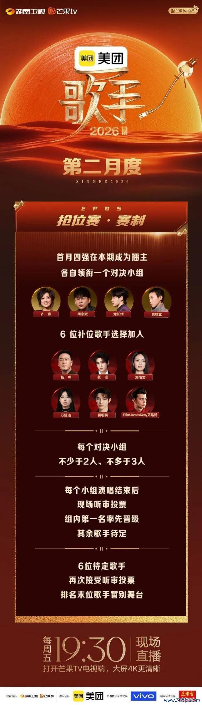 歌手第五期歌单 新曲目激战擂主
